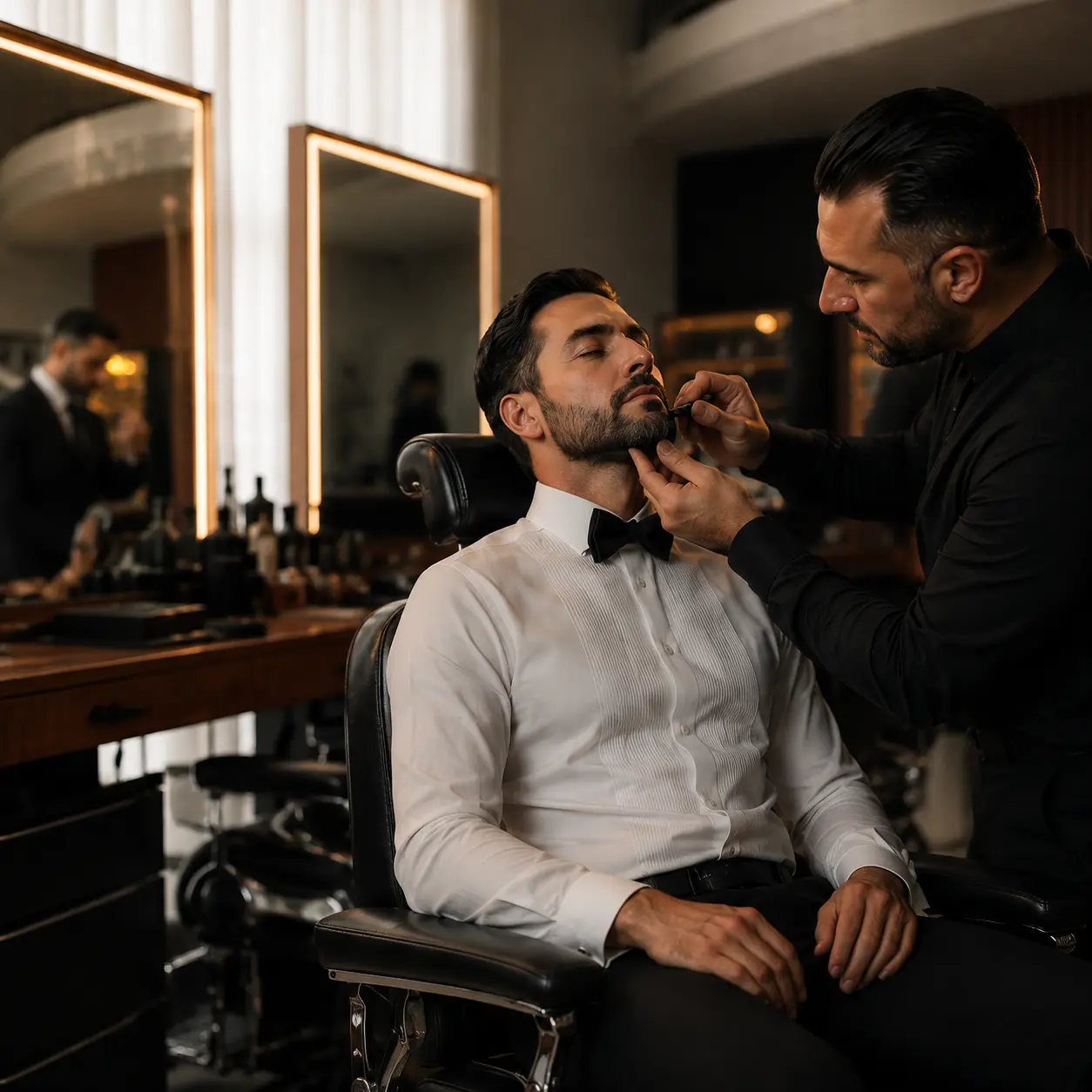 Preparação do noivo na barbearia MEN’S em Curitiba